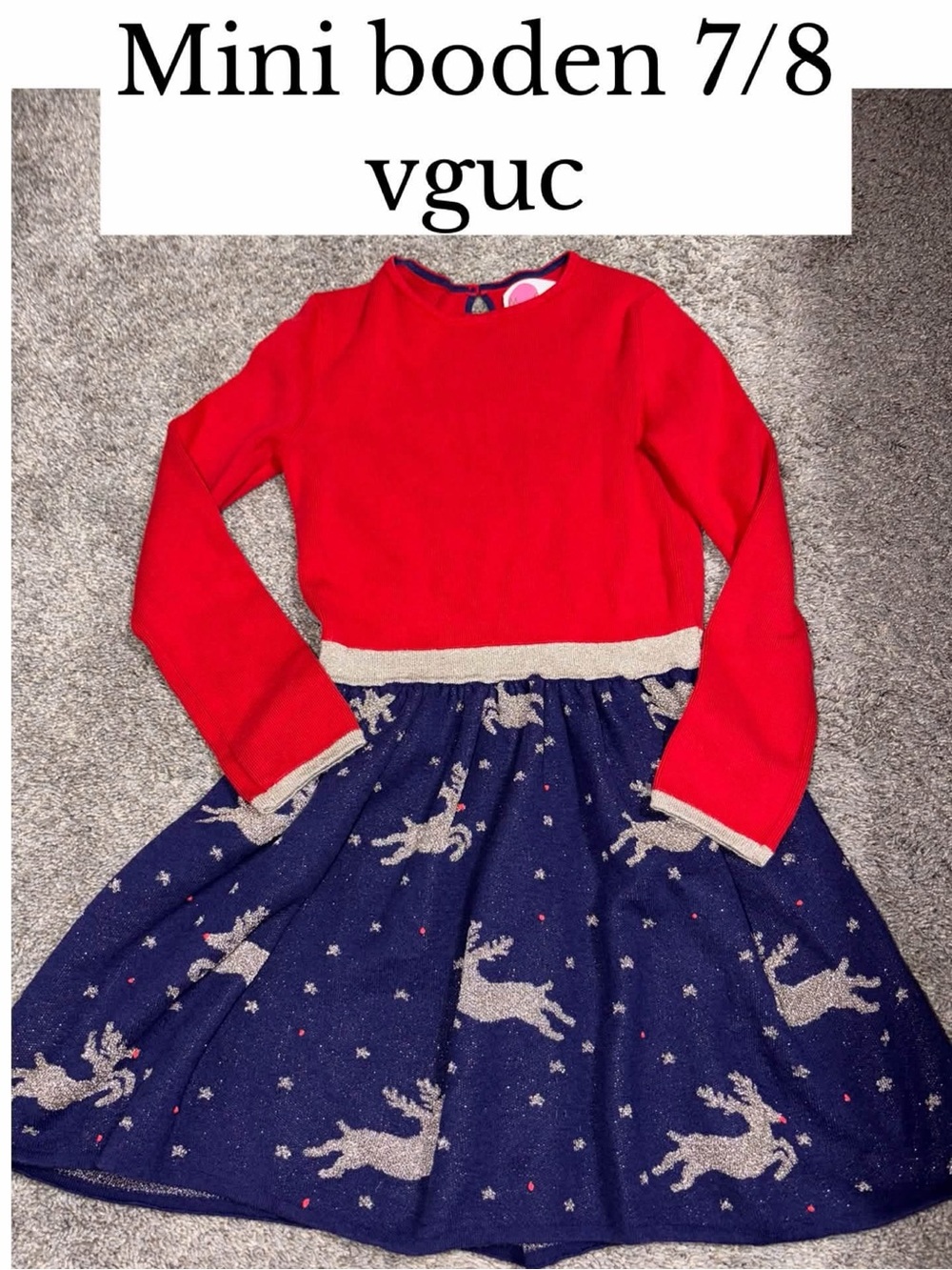 Mini boden 7/8 holiday reindeer dress